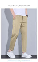 Pantalones Casuales Para Hombre De Verano Largo Hasta El Tobillo Ajustados Color Sólido Moda Fitted Cierre Elástico Talla 28-38 - details 5