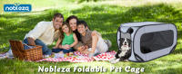 Nobleza - Jaula Portátil para Perros Gatos en el Coche, Parque Plegable para Perros, Parque para Mascotas de Tela Oxford Impermeable Bañado en Plata 210D, 93*54*54 cm - details 0