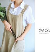 Delantal De Lino Y Algodón Para Mujer Estilo Japonés Con Hombros Cruzados Para Hornear Y Jardín Color Sólido Sin Mangas Para Cocina Y Floristería - details 13