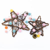 Adorno De Estrella De Madera Para Boda Navidad Y Decoración Del Hogar Guirnalda De Flores De Rattan Para Ventanas Y Pabellones Regalos DIY - details 1