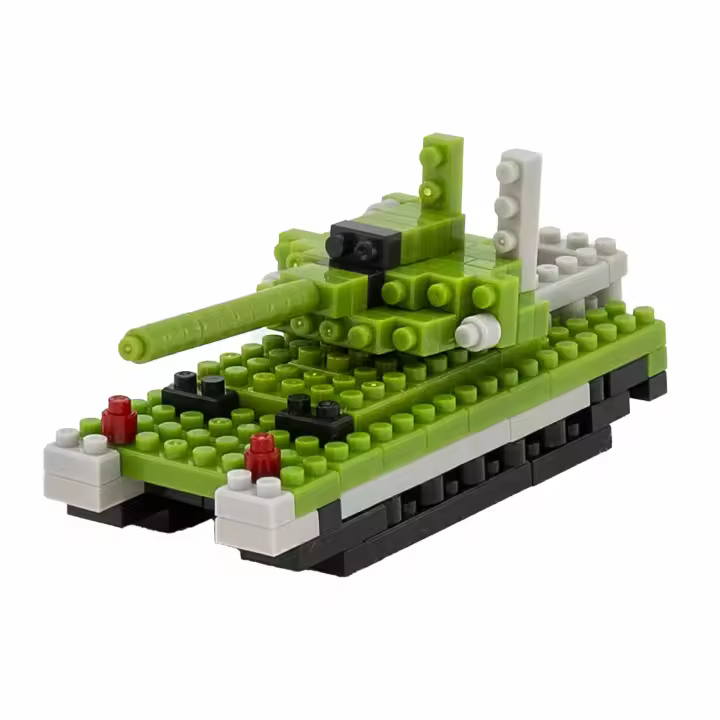 PLAYZOCO Bloques de construcción diseño Tanque, Kit de construcción de vehiculo Militar, Set de Bloques Tanque Militar, Juguetes de construcción, Juguetes Aprendizaje, A Partir de 8 años - 1