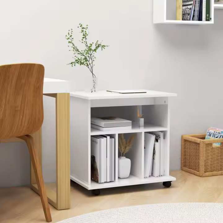 Muebles Blancos pulidos 60x45x60 cm de la Rueda de Madera de múltiples Capas - 1