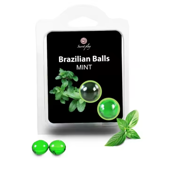 Brazilian Balls Con Sabor A Menta Pack 6 Unidades Bolas Brasileñas De Secret Play Con Base De Aceite Para Masaje Lubricante Refrescante Para Sexo Anal O Vaginal No Compatible Con Preservativos De Látex - 1