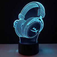 Lámpara De Noche 3D Ilusión De Auriculares Monitores De Estudio Luz De Mesa Para Habitación Colores Con Ilusión De Auriculares Para Niños - details 2