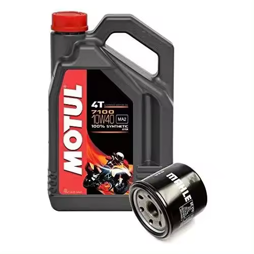 Duo Servicio Cambio Aceite Motos- Motul 7100 4T 10W-40 sintetico 4 litros + filtro aceite OC574 - 1