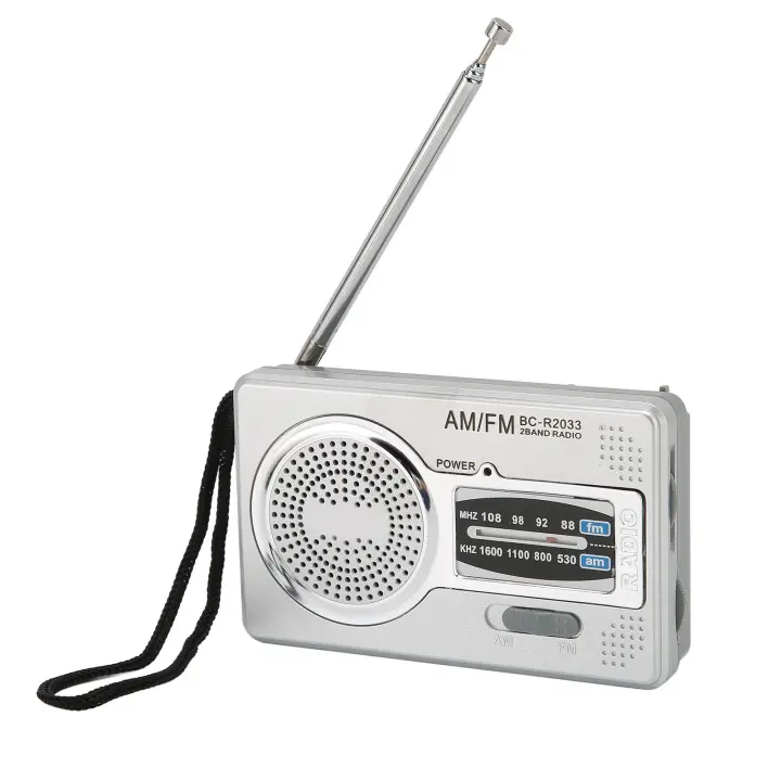 Mini Radio Portátil Transistor AM FM Con Altavoz Y Jack De Auricular Plata Gris DSP Chip Tecnología Incluye En Venta Individual - 1