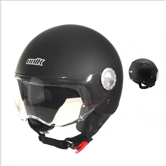 Unik CASCO ABIERTO UNIK CJ-06 NEGRO MATE - Calota EPS - Tejidos de Alta Calidad - 1