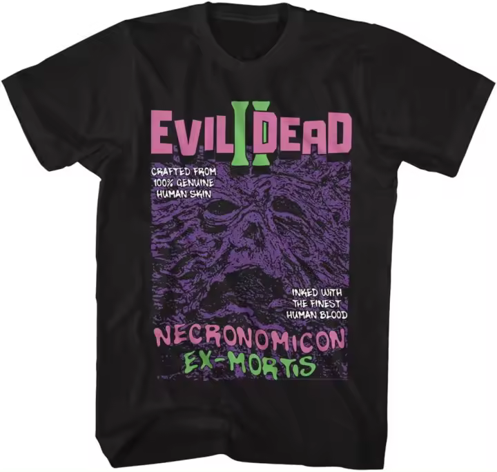 Camiseta clásica de manga corta para hombre, camisa con estampado de película de terror de los 80, Evil Dead II, ex-mortis - 1