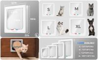 Diseño simple inteligente 4 Sises para Perros Pequeños, Gatos Material ABS 4 maneras de entrada y salida de la Puerta del Gato Puerta DE LA Aleta Puertpara Perros Suministros para mascotas - details 1