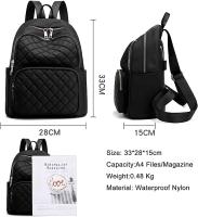Mochila Mujer Casual Bolsos de Hombro Nylon Impermeable Mochilas Pequeñas Mochila Escolar de Moda para Mujeres Niñas Viajes Escuela Compras - details 2