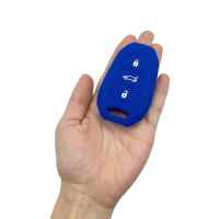 Banner - Funda silicona mando llave coche 3 botones compatible con Peugeot Azul