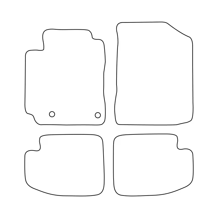 Juego de alfombrillas de terciopelo para Toyota Yaris I 1999-2006 de 3 puertas - acabado negro - 1