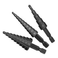 Juego De 3 Piezas De Brocas De Escalera Hexagonales Negras Con Mango Para Reamado Y Apertura De Agujeros Herramienta Pagoda Negra Para Carpintería DIY - details 5