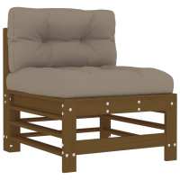 vidaXL Sofá central con cojines madera maciza de pino Pino natural, Pino blanco, Pino gris Conjunto Terraza Muebles Jardín Exterior Juego de Muebles de jardín Mueble Jardín Exterior Muebles de Salon Exterior - details 2