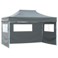 vidaXL Carpa Pabellón Plegable 3 Paredes Cenador Pérgola Eventos Fiestas Patio Color Azul,  Antracita,  Crema y mas - details 1