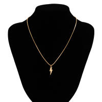 Collar Punk Metálico De Geometría Con Colgante De Rayo Para Hombres Collar Cuello Estilo Hip Hop En Color Plata Sencillo - details 5