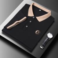 Camisa Polo Casual Para Hombres Con Bordado Manga Corta Color Sólido Moda Top Antigüedad Primavera Otoño Algodón Blends - details 7