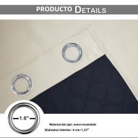 Cortinas De Blackout Tejidas 100% Poliéster Para Sala De Estar Y Dormitorio Con Cierre De Anillas Diseño Moderno Y Grueso Para Invierno - details 21