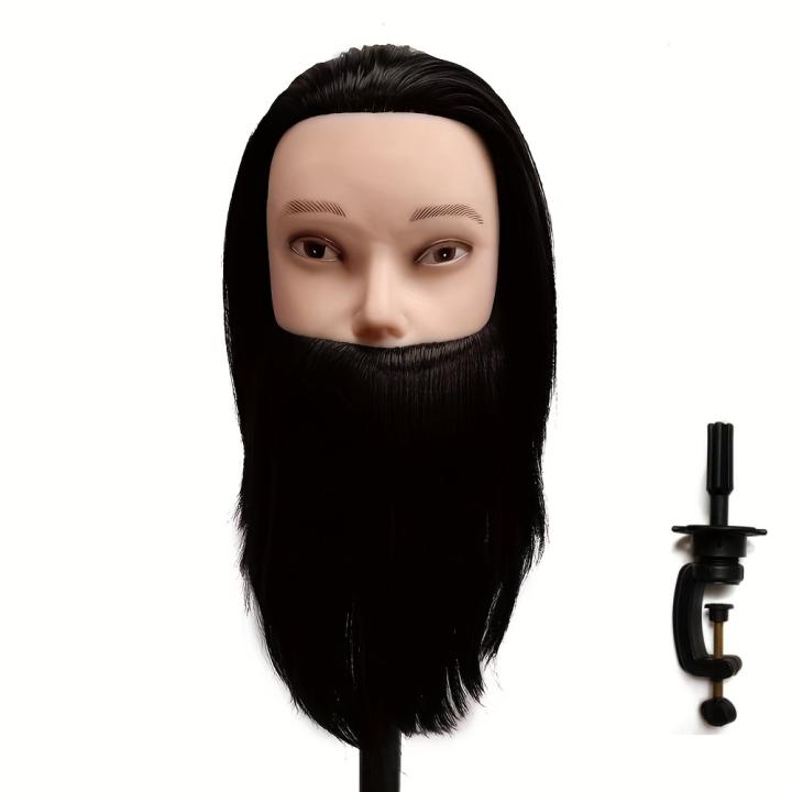 Cabeza De Estilista De Fibra De Seda Para Práctica De Corte Y Recogida De Cabello Modelo Masculino Molde De Belleza Para Entrenamiento