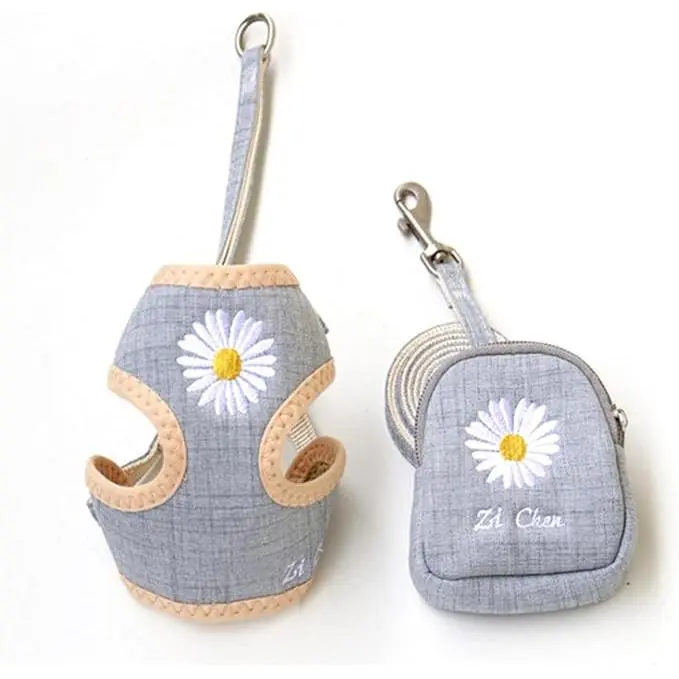 Verde Collares para Perros y Gatos - Arnés Girasol - Correa de Pecho - Mochila - Tracción para Mascotas - 1