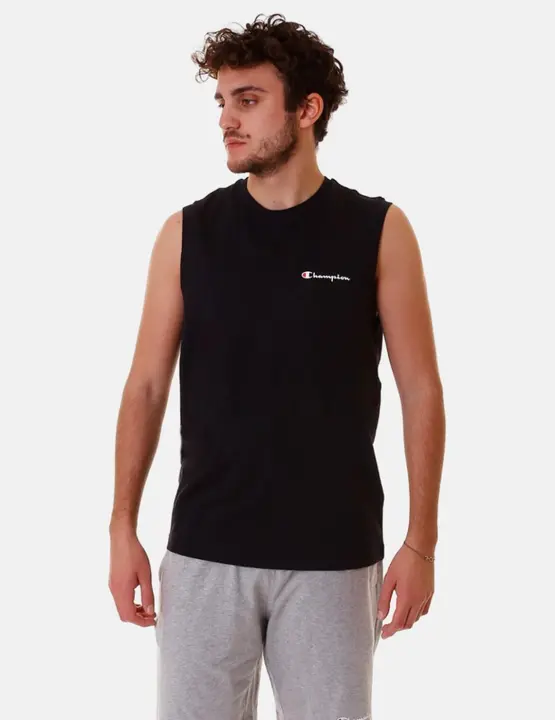 Camiseta Champion Sin Mangas Punto Ligero Negro - 1