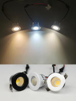 2pcs Mini Luces Led Para Armarios COB 3W 270lm 110V 220V Dimmer Acabado Negro Blanco Plateado En Aluminio Para Hueco Cortado De 30mm - details 0