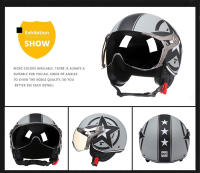 Casco De Motocicleta Vintage TT&COCASCOS Con Visera 3/4 Abierto Retro Para Scooter Y Moto Abs Material Hombre Peso 1kg - details 11