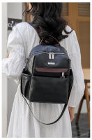 Nueva mochila de mujer de color contrastante, mochila de ocio de gran capacidad, mochila de viaje multifuncional, bolso de hombro retro de mano - details 8