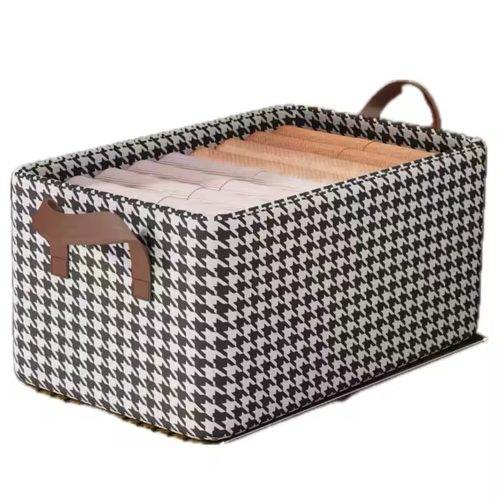 Organizador de armario,cajones,caja de almacenamiento MEJORADA para el hogar,cesta de tela con marco de acero,para ropa,pantalones,tamaño 47*28*20CM - 1
