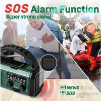 10000mAh emergency radio, solar powered radio, hand crank radio, NOAA AM/FM weather radio, 3 charging methods, polymer battery, flashlight and reading light, SOS siren, cell phone charger in emergency - details 2