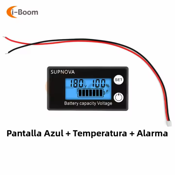 Indicador De Capacidad De Batería De Plomo Ácido Y Litio 12V 24V 48V 72V Voltímetro De Tensión Para Coche Y Motocicleta DC 8V-100V Aideepen - 1