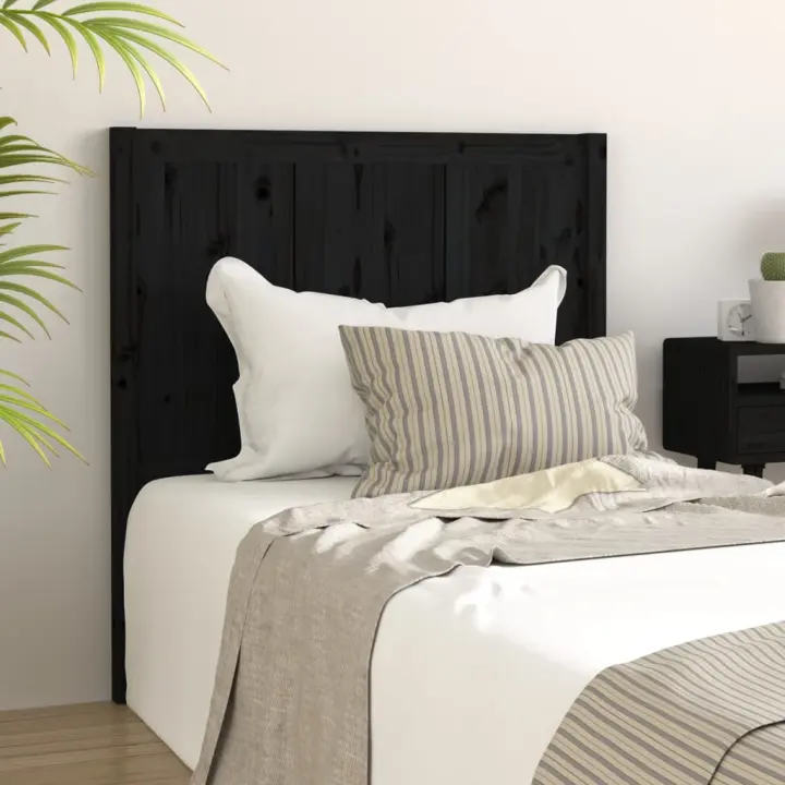 Cabecero de cama madera maciza de pino negro 95,5x4x100 cm - 1