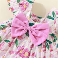 Vestido De Princesa Para Bebé De Verano Vestido De Algodón Con Flores Y Lazo Corto Manga Para Niñas Ropa Dulce De Niños - details 5