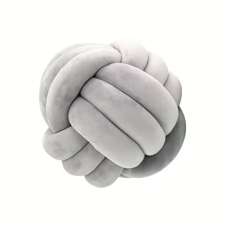 Cojín Decorativo De Estilo Art Deco Con Rayas Y Nudo Hecho a Mano Suave Poliéster Algodón 9x9 Pulgadas Moderno Y Cómodo Para Hogar Y Sofá - 1