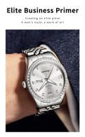 Reloj Mecánico Para Hombre OLEVS 7012 Con Diamantes Y Calendario Doble Resistente Al Agua Acero Inoxidable Pulsera Automática De Lujo - details 11