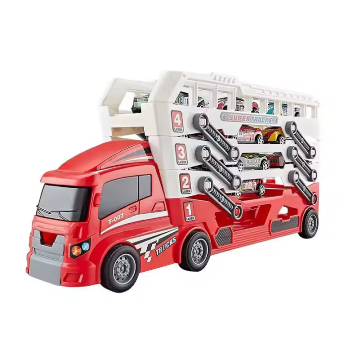 Camión De Construcción Con Contenedor Desmontable Coche De Aleación De 6 Piezas Coche De Pull-back Para Niños Regalo De Navidad Y Acción De Gracias - 1