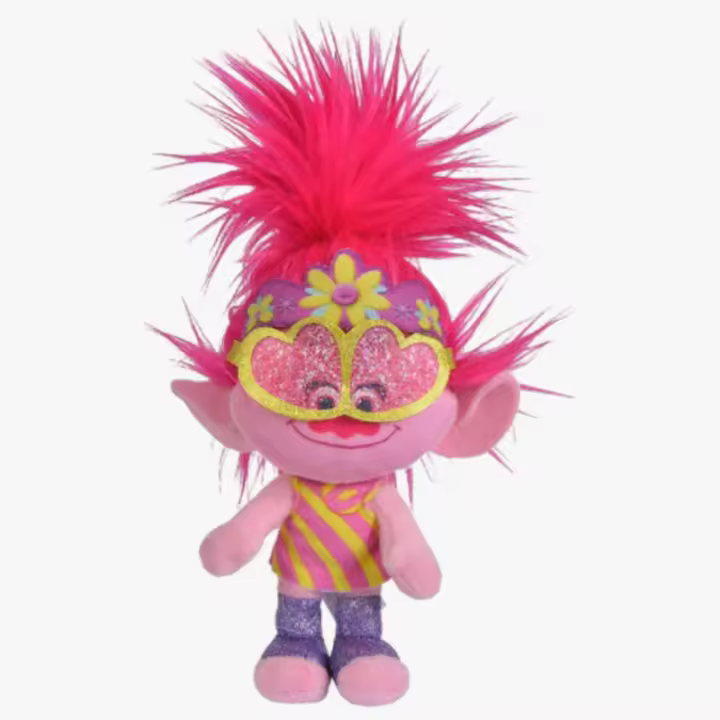 TROLLS 2 WORLD TOUR - DREAMWORKS - Reina Amapola - Muy suave y blandito! - Mide 18 cm - Coleccionable - Hay 4 modelos Diferentes - Recomendado para mayores de 3 años - Famosa - 1