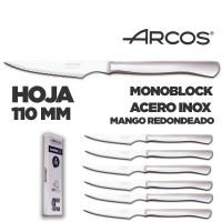Arcos Juego Cuchillos Carne  6 Piezas  cuchillo chuletero  mango plano clásico  monoblock  Cuchillos carne Arcos  110 mm  Apto Lavavajillas  Cuchillos cuberteria - details 0