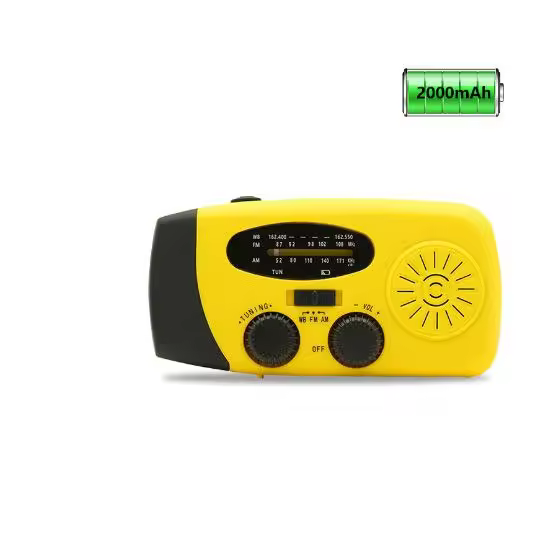 Radio solar portátil, manivela principal, Radio Am/FM/NOAA, Dispositivo de emergencia de Radio Meteorológica con interior de 3 LED y Cargador de teléfono para senderismo, camping, Radio en el lugar de Trabajo - 1