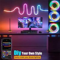 Tira De Lámparas LED Neón Con Silicona TUYA 5-24V 84LEDs/M Con Sincronización De Música RGBIC Dreamcolor Para Habitación - details 6