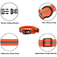 Collar De Perro PVC Impermeable Y Anti-Olor Durable Ajustable De Poliéster Suave Con Rayas Reflectantes S/M/L Para Todas Las Estaciones - details 5