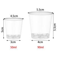 Vasos De Plástico Reutilizables Redondos 30/50X Copas Para Postres Descartables Bebidas Para Mercado Al Por Menor - details 1