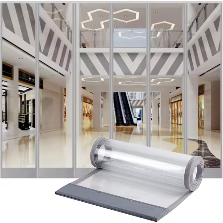 Magnético Cortina de láminas de PVC, Anti-frío Aislamiento Térmico Tiras de Plastico de PVC para Hacer Cortina Comercial Antipolvo A Prueba De Viento Cortinas Divisorias(45x250cm/17.7x98.4in) - 1
