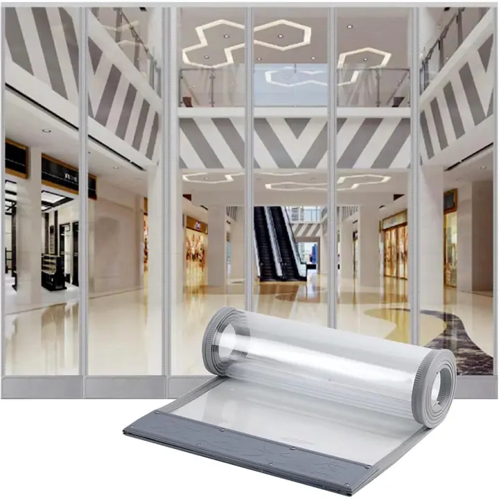 Magnético Cortina de láminas de PVC, Anti-frío Aislamiento Térmico Tiras de Plastico de PVC para Hacer Cortina Comercial Antipolvo A Prueba De Viento Cortinas Divisorias(45x250cm/17.7x98.4in) - 1