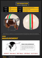 Casco De Motocicleta Vintage TT&COCASCOS Con Visera 3/4 Abierto Retro Para Scooter Y Moto Material ABS Peso 1kg Para Hombres - details 4