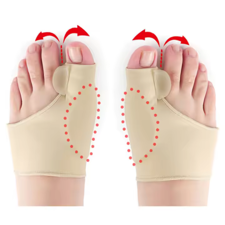 Corrector De Bollo Y Dedo Hallux Valgus 2 Piezas Separador De Detes Ortopedico Para Alivio Del Dolor De Pies Herramienta De Rectificación De Calcetines Pedicura - 1