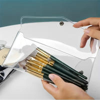Bolsa De Maquillaje Transparente Organizador Portátil De PVC Para Pinceles Y Productos De Higiene Personal Impermeable Para Almacenamiento De Estationery - details 2
