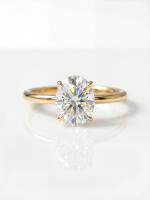 Anillo De Bodas Para Mujer 925 Plata Esterlina Brillante Oval Moissanita 1-2 Carrat Engaño Joyería Fina Anillo De Propuesta - details 5