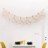 Macramé vestido para Colgar en la comparación, Elegante Bohemia decoración del arte geométrico del Hogar, 110x20cm - details 4