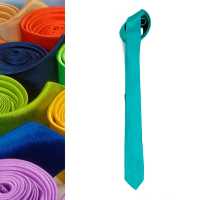 Ociodual Corbata estrecha de poliester unisex para eventos color Azul textura fina - details 3